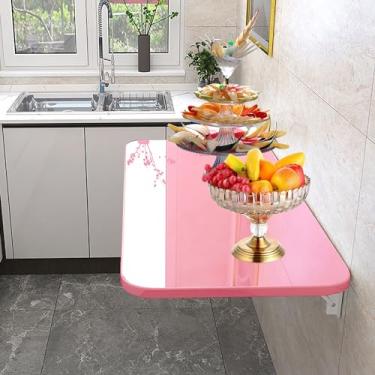 Imagem de Mesa dobrável flutuante para lavanderia, mesa de parede de madeira, mesa de jantar dobrável, mesa de jantar estável e resistente, pequena mesa de parede de madeira para cozinha, lavanderia,