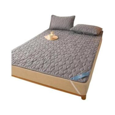 Imagem de Protetor De Colchão Impermeável E Almofadado Com Faixa Elástica Para C