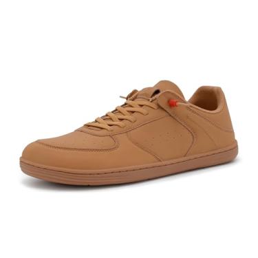 Imagem de Pulltop Sapatos masculinos com bico largo e descalço – Sapatos sociais minimalistas, sem queda, sem queda, sem cadarço, para caminhada, antiderrapante, para homens, Wt01 | Marrom, 10 Wide