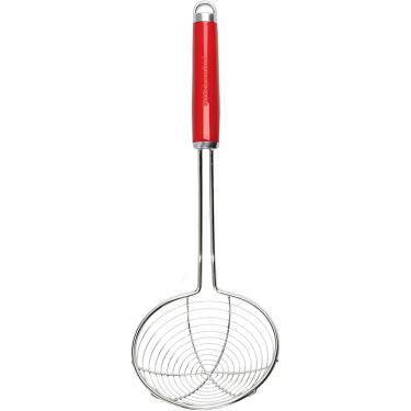 Imagem de ESCUMADEIRA EM AÇO INOX VERMELHA COM ALÇA KITCHENAID KAG010OHERE