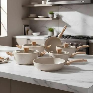 Imagem de Jogo de Panelas Brinox Ceramic Life Sirius 6 Peças Antiaderente Cerâmi