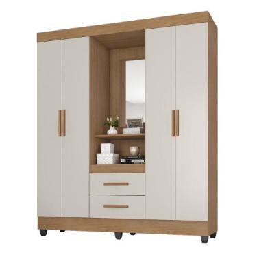 Imagem de Guarda Roupa Casal Capela Lite Nature Off White  Móveis Leão - MOVEIS 