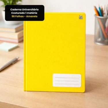 Imagem de Caderno Universitário Costurado 1 Matéria (96 Folhas) Amarelo - ANIMAT