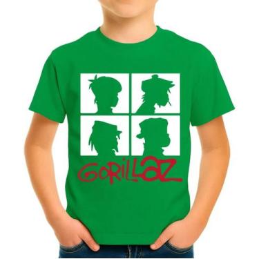 Imagem de Camiseta Camisa Infantil Juvenil Banda GorillazZ Poster Rock HipHop M1