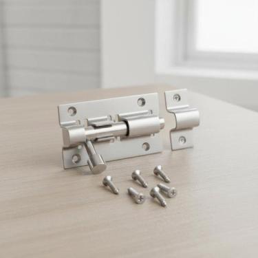 Imagem de Trinco Inox 2'' Premium - Fechadura Resistente para Portas Internas e 