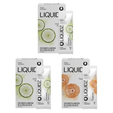 Imagem de LIQUIDZ - Eletrólitos Zero Açúcares - Limonada | Tangerina - Kit 3 Caixas - 18 sachês-Unissex