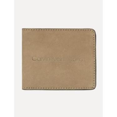 Imagem de Carteira Calvin Klein Jeans Nobuck Logo Cáqui Claro-Masculino