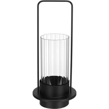 Imagem de CASTIÇAL DECORATIVO PORTA VELA HOME&CO METAL 36x15x15cm PRETO
