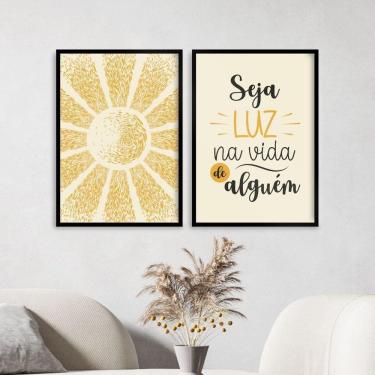 Imagem de Kit 2 Quadros Seja Luz Na Vida De Alguém 33X24Cm - Com Vidro