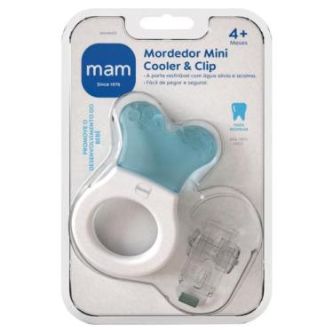 Imagem de Mordedor Para Bebê Com Água Mini Cooler E Clip 4M+ Mam Azul