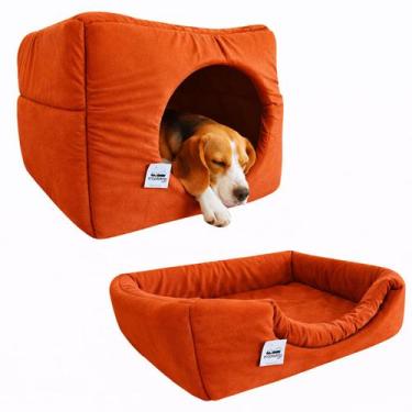 Imagem de Cama Toca Luxo Filhote Cao Lavavel Gato Caminha Terracota G - Maxximo 