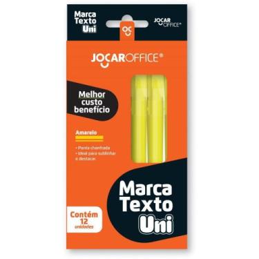 Imagem de Caixa com 12 Marca Texto Amarela Uni Jocar Office