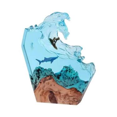 Imagem de Luminária Noturna De Resina Com Tema De Baleia E Água-Viva Para Decora