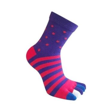 Imagem de Meias De Algodão Coloridas E Respiráveis Com Cinco Dedos, 5 Pares, Mas