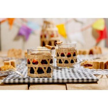 Imagem de 4 Copos Baixos Wolff de Vidro com Sisal 320ml