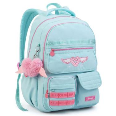Imagem de Mochila Feminina Juvenil Compartimento Laptop ColorUp - Seanite, Verde