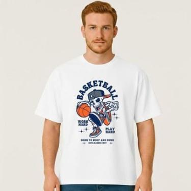 Imagem de Camiseta Oversized Basquete Masculina Algodão Premium-Masculino
