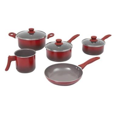 Imagem de Jogo de Panelas Brinox Cerâmic Life Smart Vermelha - 5 Peças, Vermelho