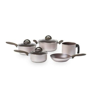 Imagem de Jogo de Panelas Brinox 5 Peças Ceramic Life Nevada Champanhe