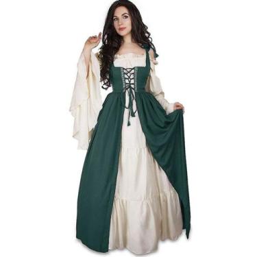 Imagem de Traje de cosplay: vestido renascentista vintage, Medieval Court Dre - 