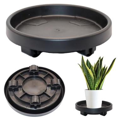 Imagem de Suporte para Vaso Prato com Rodas 27cm Suporta até 60kg - Top Garden (Preto)