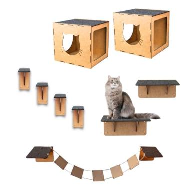 Imagem de Melhor playground de gatos circuito 9 peças de parede mdf 4mm reforçado