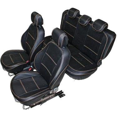 Imagem de Capa De Banco Automotivo Carro Onix Novo Prisma Joy Ano 2013 á 2021 em Couro Sob Medida (Encosto Traseiro Bipartido)