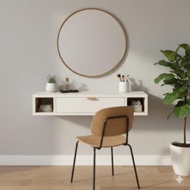 Imagem de Penteadeira Com Porta Nichos Para Quarto Closed Tampo Amplo Versatta Design Moderno