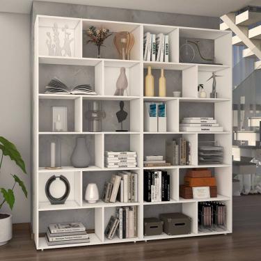 Imagem de Estante para Livros Podcast 10 Prateleiras Branco - Panorama Móveis