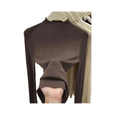 Imagem de Suéter Feminino De Gola Alta Slim Fit AOSSVIAO Moda Outono Inverno Pul