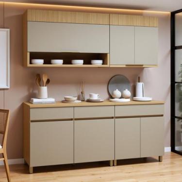 Imagem de Cozinha Completa Modulada 4 Peças 7 Portas 3 Gavetas 100% Mdf Realeza 