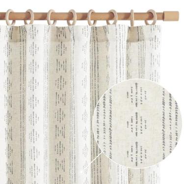 Imagem de Cortinas Jinchan Boho Linen Blend Farmhouse Grey 229x229cm