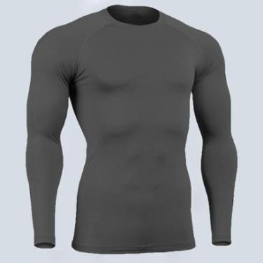 Imagem de Blusa Masculina Proteção UV Segunda Pele Térmica Poliéster Manga Longa Compressão-Mascu...