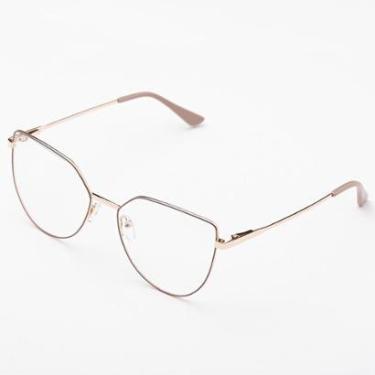 Imagem de Armação Óculos de Grau Feminina Metal Gatinho Dourado / Susan- Óculos Sunrise-Feminino