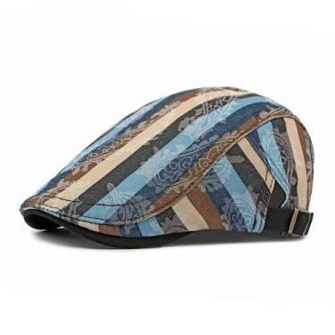Imagem de Boina Algodão Imprimir Jornaleiro Bonés, Flat Peaked Cap, Chapéus de b