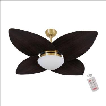 Imagem de Ventilador de Teto Dormamu Dourado 4 Pás Tabaco 220V com Controle, 220