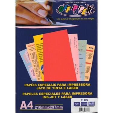 Imagem de Papel Plus A4 120 Gramas c/ 20 Folhas - Off Paper - LARANJA
