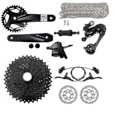 Imagem de Kit Grupo Transmissão 1x9 Sunrun/gts Completo C/freios - Absolute Sunr