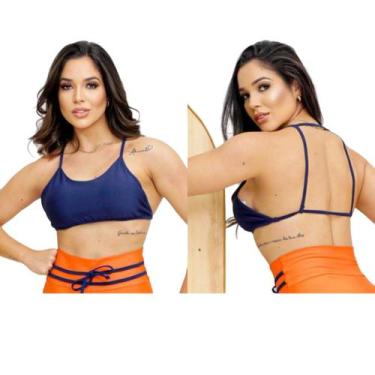 Imagem de Top de Academia Fitness Com bojo removivel Tiras Costa Nua - PIJAMAS V