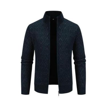 Imagem de Jaqueta Masculina De Inverno Grossa E Quente Com Forro De Lã, Corta-Ve