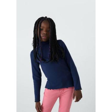 Imagem de Blusa Básica Infantil Menina Manga Longa Com Gola Alta Em Ribana - Her