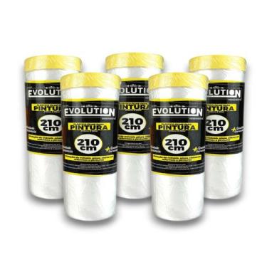 Imagem de Filme Plástico De Proteção Para Pintura Com Rolo 2,10m X 20m Protege F