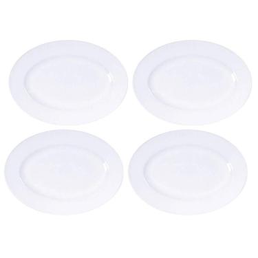 Imagem de Kit 4 Travessas de Porcelana Branca Oval 32x25cm Tramontina Restaurante Buffet Hotel