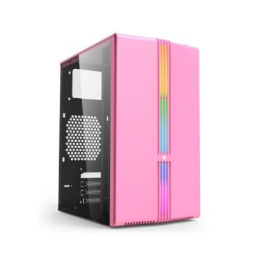 Imagem de Gabinete Gamer Evolut Lotus Mid Tower LED M-ATX Lateral Vidro Temperad