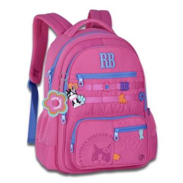 Imagem de Mochila Feminina Rebecca Bonbon com Chaveiro e Bolso Antifurto, Rosa