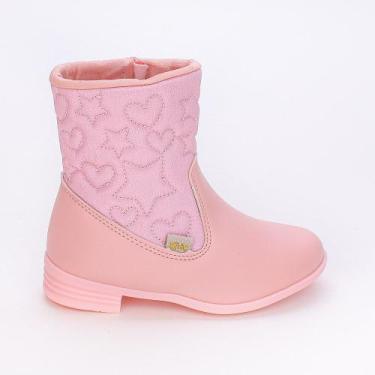 Imagem de Bota Infantil Montaria Kidy Coração Estrelas Rosa Nude, 22, Rosa