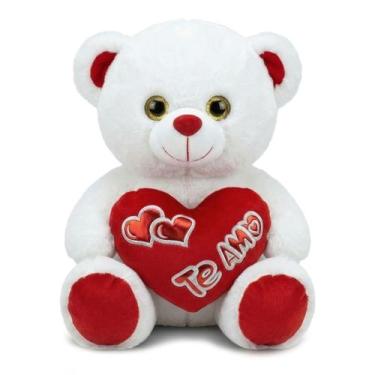 Imagem de Pelúcia De Brinquedo Urso Com Coração Te Amo Antialérgico Presente Par
