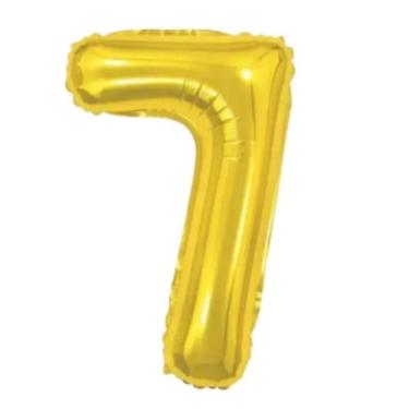 Imagem de Balão Metalizado Número 7 Dourado - 16'' (41 cm) - Foil Balloon