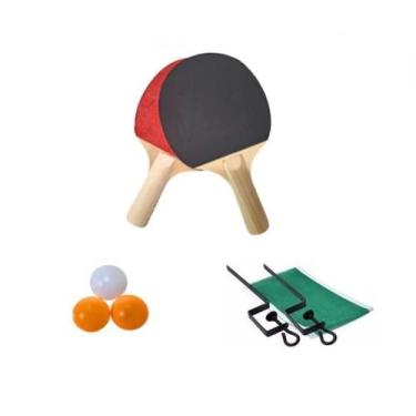 Imagem de Kit Tênis De Mesa Ping Pong 2 Raquetes 3 Bolinhas C/ Rede - Monaliza