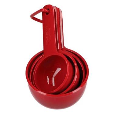 Imagem de Conjunto kitchenaid 4 xicaras medidoras vermelha kqg058ohere